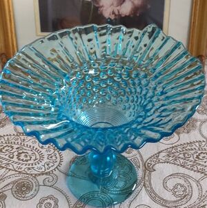 Vintage Fenton Hobnail Compote.